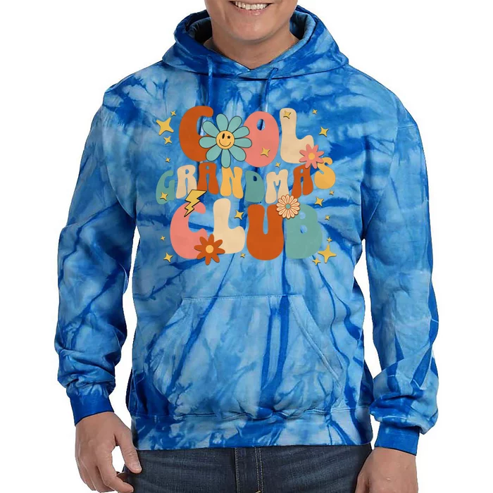 Cool Grandmas Club Groovy Retro Funny New Grandma 2023 2024 Gift Tie Dye Hoodie