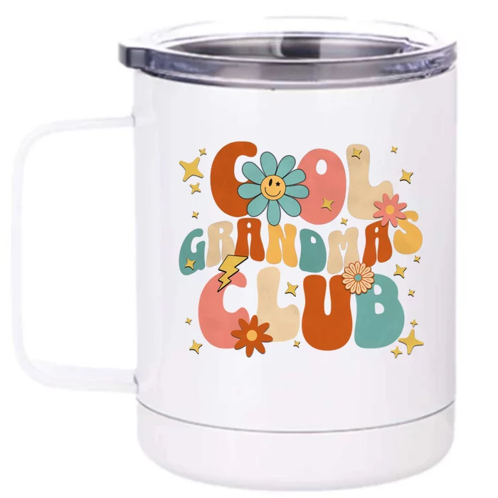 Cool Grandmas Club Groovy Retro Funny New Grandma 2023 2024 Gift Front & Back 12oz Stainless Steel Tumbler Cup