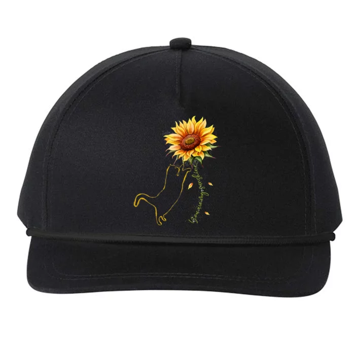 Cat Graphic Cat Sunflower Cat Sunshine Cat Lover Snapback Five-Panel Rope Hat