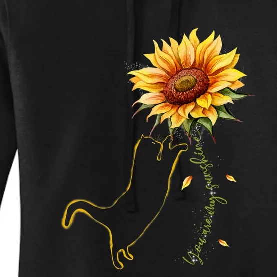 Cat Graphic Cat Sunflower Cat Sunshine Cat Lover Women's Pullover Hoodie