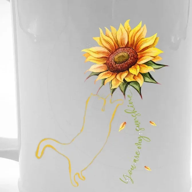 Cat Graphic Cat Sunflower Cat Sunshine Cat Lover Front & Back Beer Stein