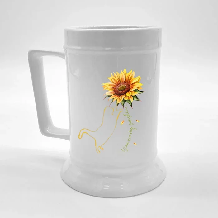 Cat Graphic Cat Sunflower Cat Sunshine Cat Lover Front & Back Beer Stein