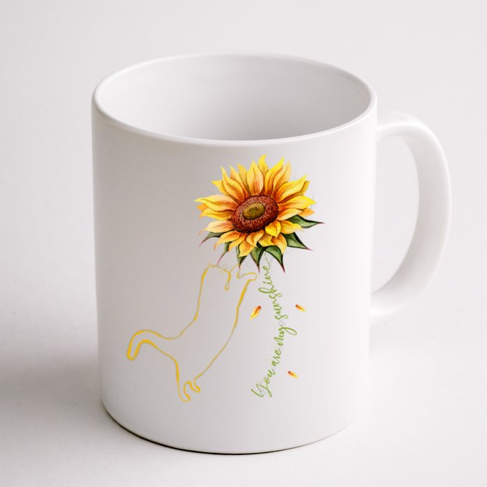 Cat Graphic Cat Sunflower Cat Sunshine Cat Lover Front & Back Coffee Mug