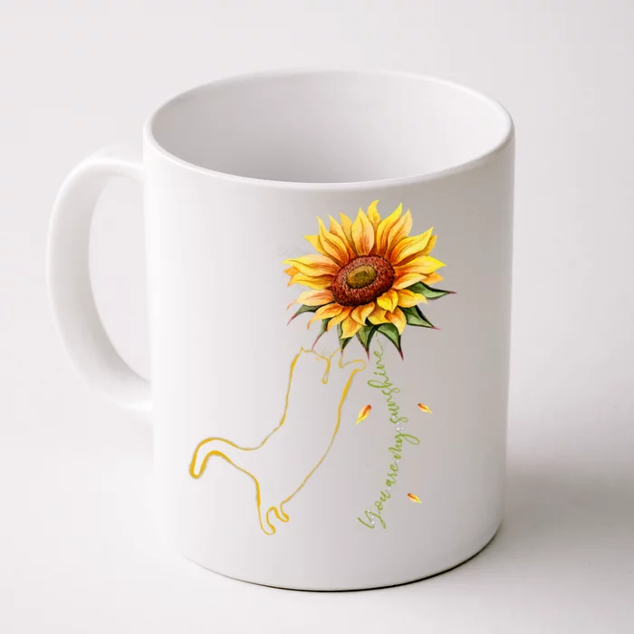 Cat Graphic Cat Sunflower Cat Sunshine Cat Lover Front & Back Coffee Mug