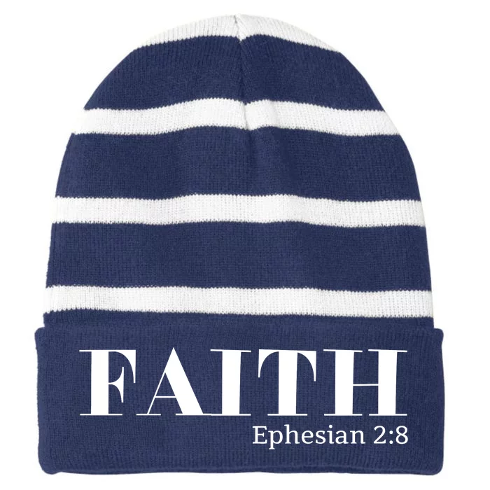 Christians Gift Striped Beanie with Solid Band