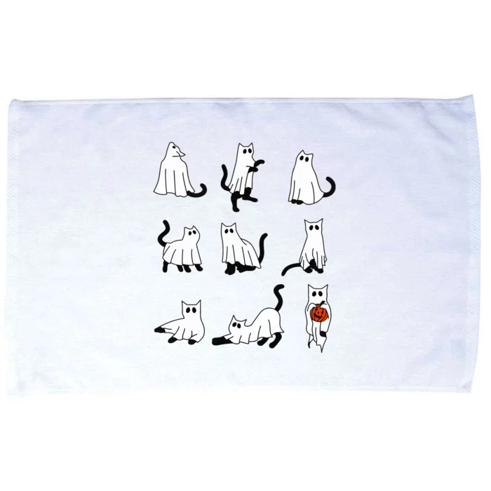 Cute Ghost Cat Funny Halloween Outfit Costumes Microfiber Hand Towel