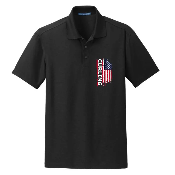 Curling Gift Dry Zone Grid Performance Polo