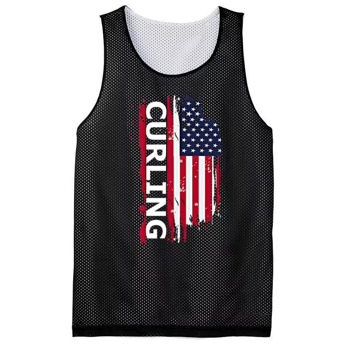 Curling Gift Mesh Reversible Basketball Jersey Tank