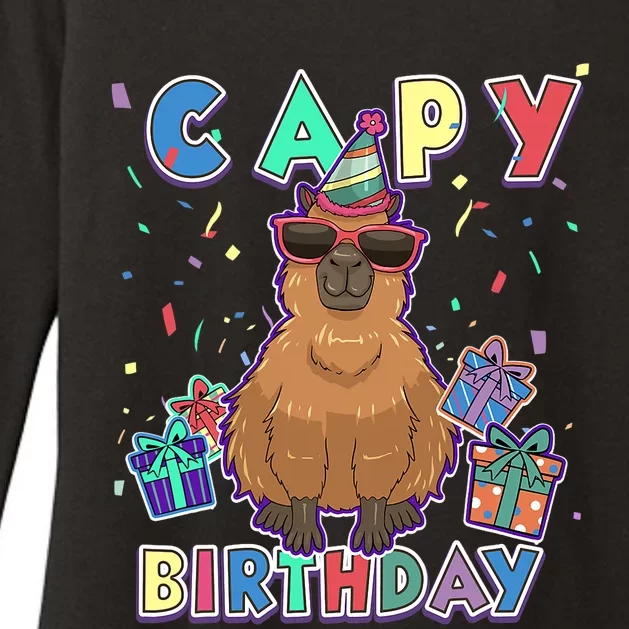 Capybara Gifts, Capy Birthday, Happy Birthday Capybara Womens CVC Long Sleeve Shirt