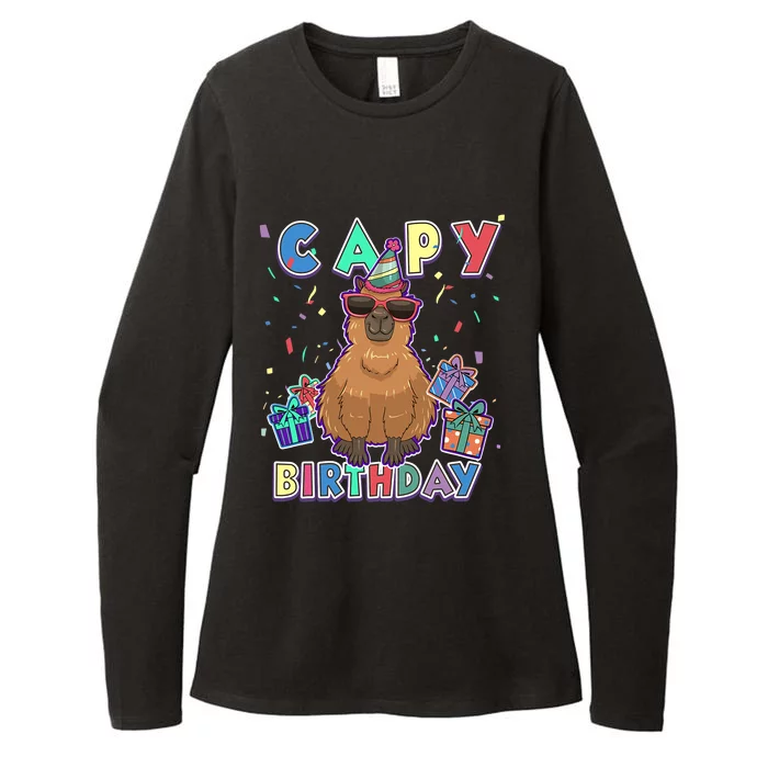 Capybara Gifts, Capy Birthday, Happy Birthday Capybara Womens CVC Long Sleeve Shirt