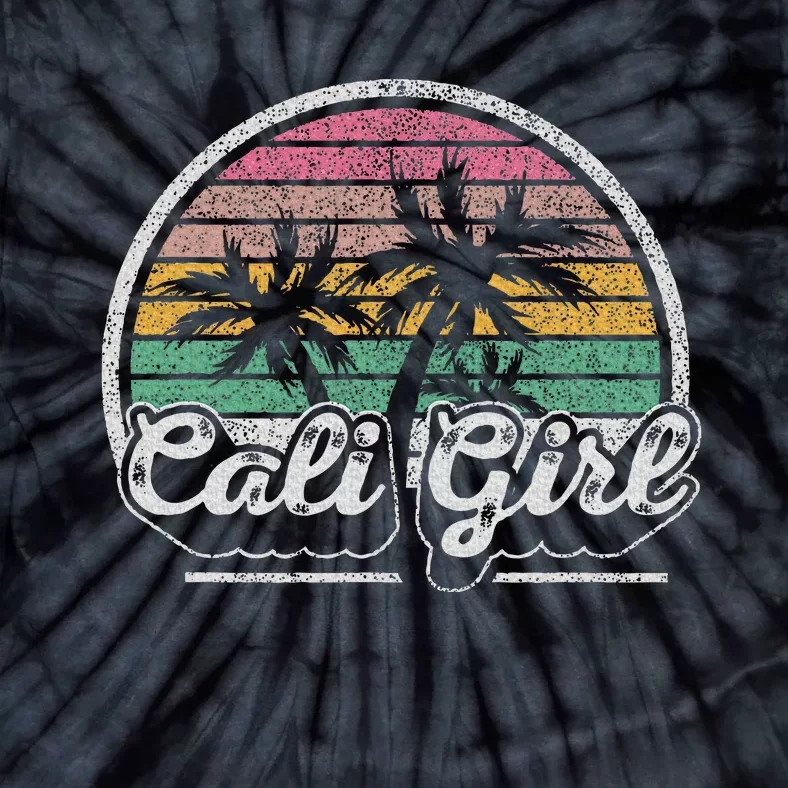 Cali Girl California Retro California Palm Trees Summer Tie-Dye T-Shirt