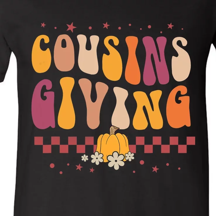 Cousins Giving Cute Pumpkin Cousin Crew Thanksgiving Family V-Neck T-Shirt