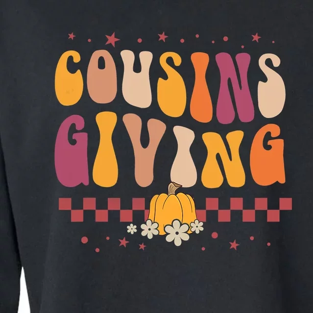 Cousins Giving Cute Pumpkin Cousin Crew Thanksgiving Family Cropped Pullover Crew