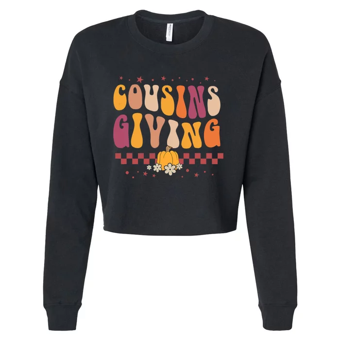 Cousins Giving Cute Pumpkin Cousin Crew Thanksgiving Family Cropped Pullover Crew