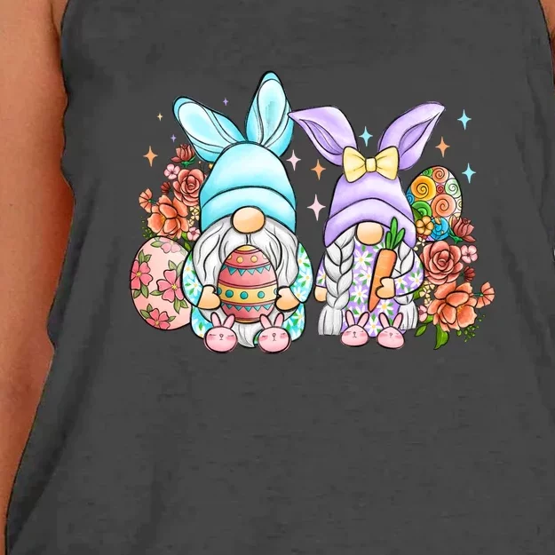 Cute Gnomes Couple Easter Day Gift Easter Egg Women's Knotted Racerback Tank