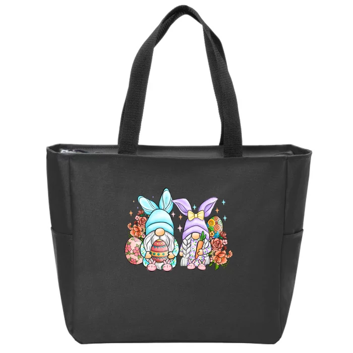 Cute Gnomes Couple Easter Day Gift Easter Egg Zip Tote Bag