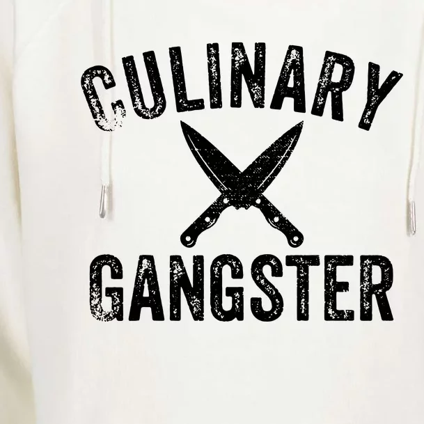 Culinary Gangster Cooking Themed Chefs Cooking Enthusiasts Womens Funnel Neck Pullover Hood