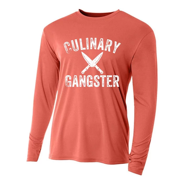 Culinary Gangster Cooking Themed Chefs Cooking Enthusiasts Cooling Performance Long Sleeve Crew