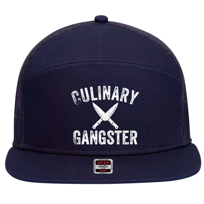 Culinary Gangster Cooking Themed Chefs Cooking Enthusiasts 7 Panel Mesh Trucker Snapback Hat