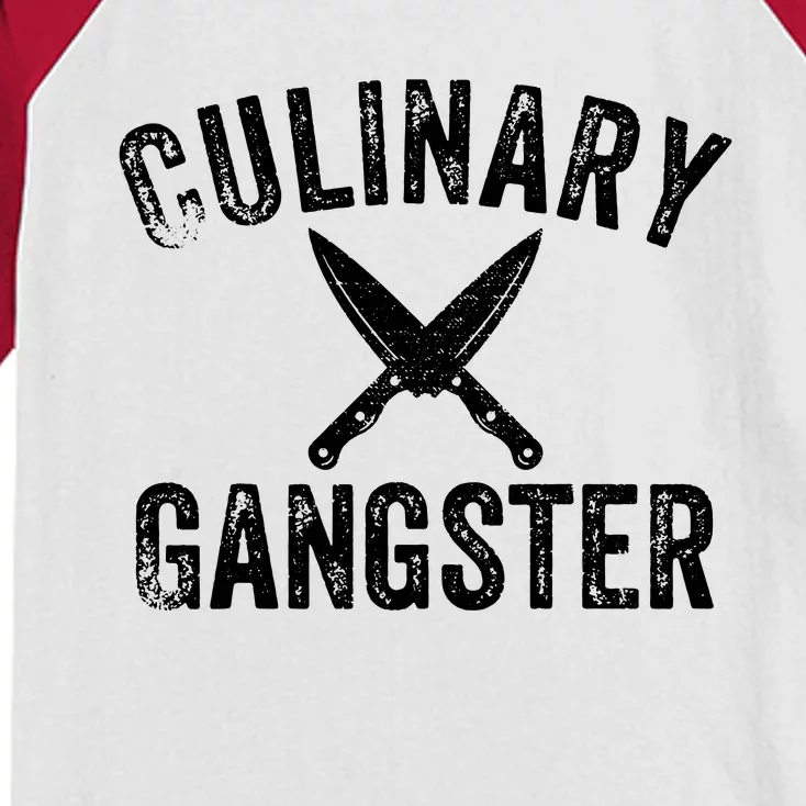 Culinary Gangster Cooking Themed Chefs Cooking Enthusiasts Kids Colorblock Raglan Jersey