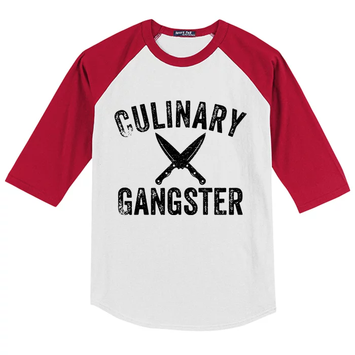 Culinary Gangster Cooking Themed Chefs Cooking Enthusiasts Kids Colorblock Raglan Jersey