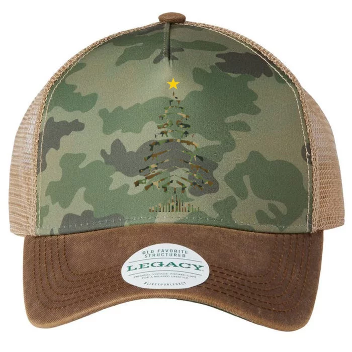 Camo Guns Christmas Tree 2nd Amendment Pro Gun Lover Xmas Legacy Tie Dye Trucker Hat