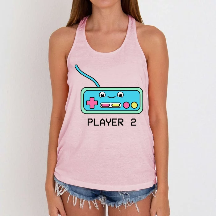 Cute Game Controller Kawaii Joystick Funny Gamer Boy Matching Gamer Couple Women's Knotted Racerback Tank