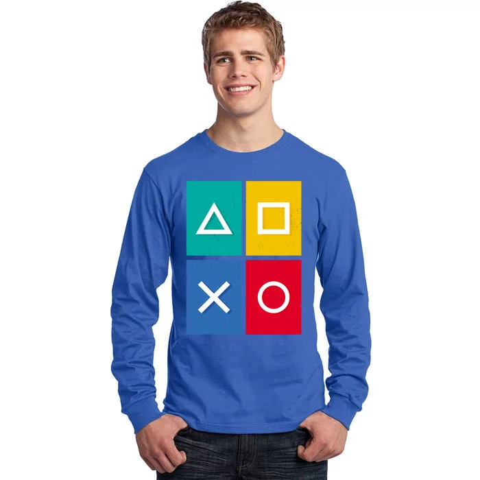 Colorful Gaming Controls Funny Game Day Cool Gamer Cool Gift Tall Long Sleeve T-Shirt