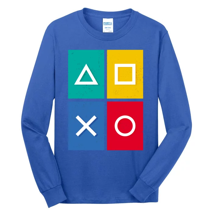 Colorful Gaming Controls Funny Game Day Cool Gamer Cool Gift Tall Long Sleeve T-Shirt