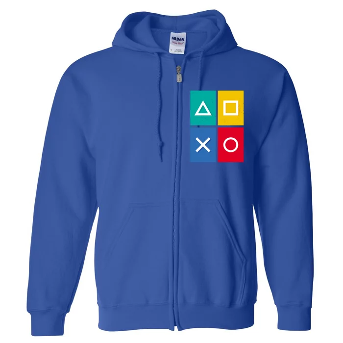 Colorful Gaming Controls Funny Game Day Cool Gamer Cool Gift Full Zip Hoodie