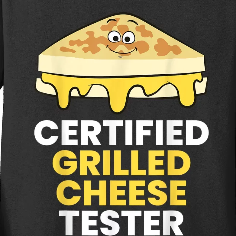 Certified Grilled Cheese Tester Kids Long Sleeve Shirt