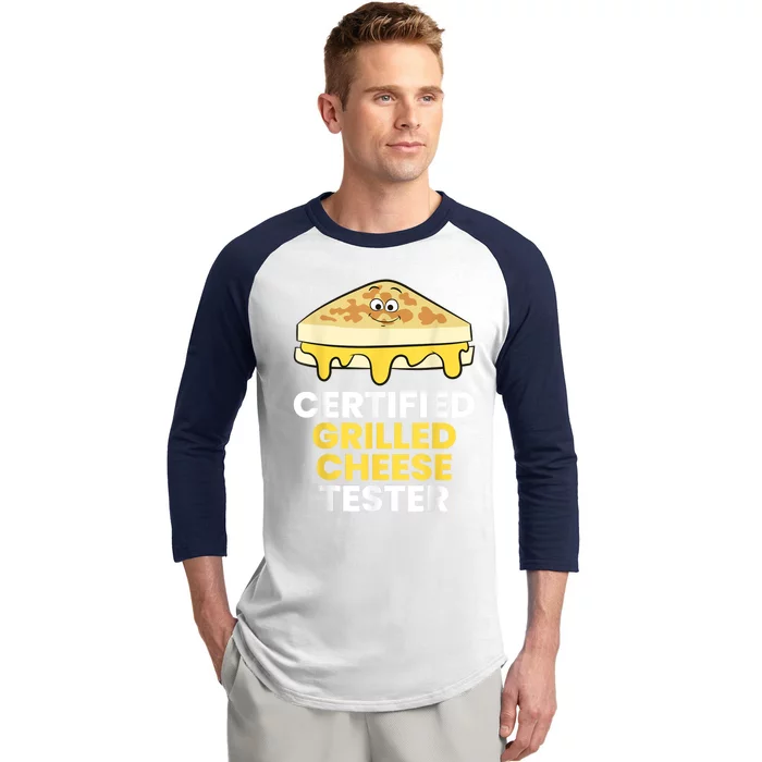 Certified Grilled Cheese Tester Baseball Sleeve Shirt