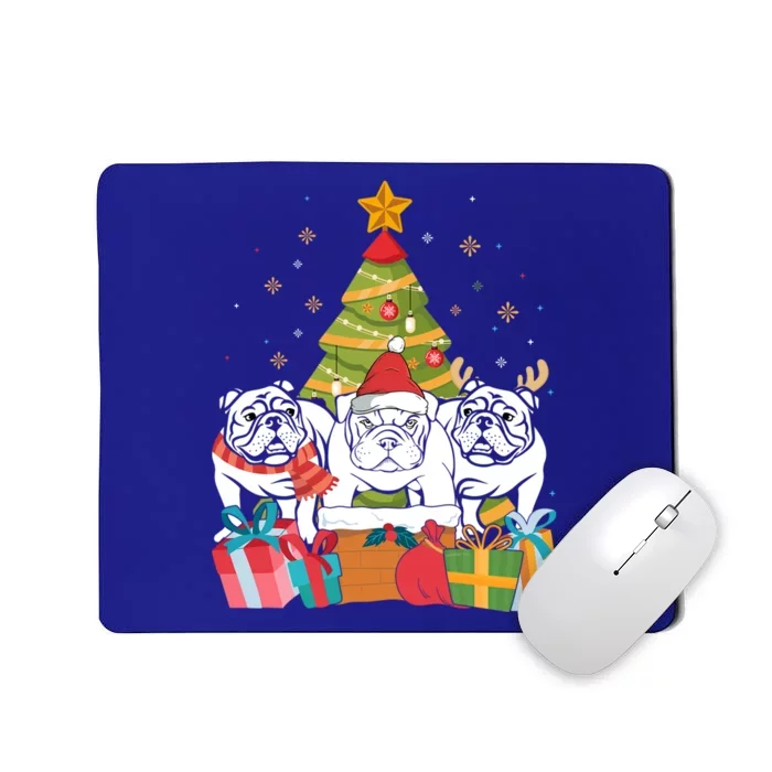 Christmas Gift Cute English Bulldog Dog Xmas Tree Gift Mousepad