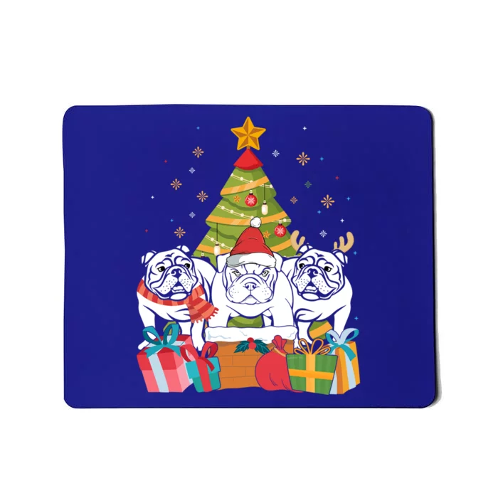 Christmas Gift Cute English Bulldog Dog Xmas Tree Gift Mousepad