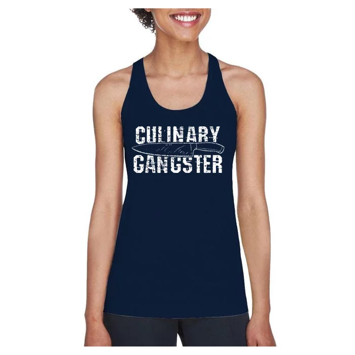 Culinary Gangster Chef Cook Kitchen Women's Racerback Tank