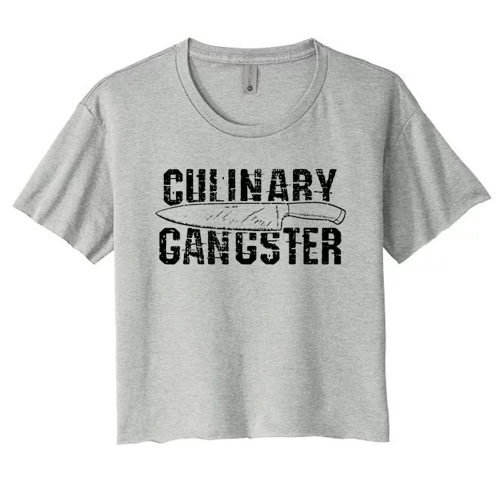 Culinary Gangster Chef Cook Kitchen Women's Crop Top Tee