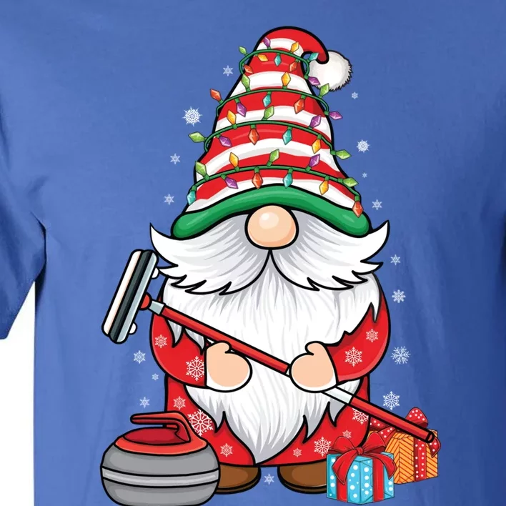 Curling Gnome Curling Player Curling Broom Christmas Curling Gift Tall T-Shirt