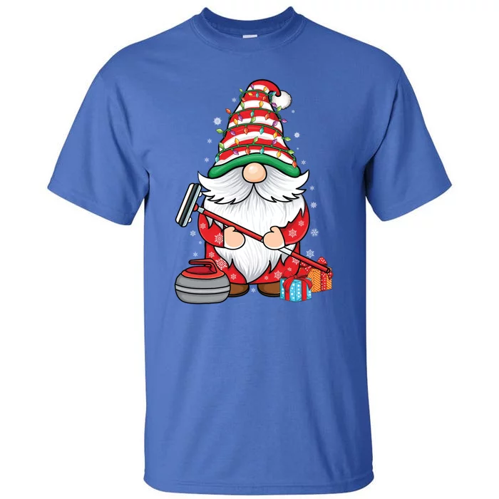 Curling Gnome Curling Player Curling Broom Christmas Curling Gift Tall T-Shirt