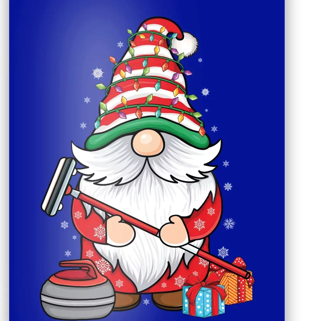 Curling Gnome Curling Player Curling Broom Christmas Curling Gift Poster