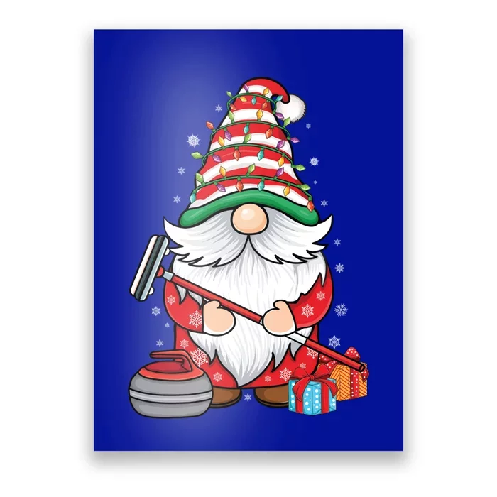 Curling Gnome Curling Player Curling Broom Christmas Curling Gift Poster