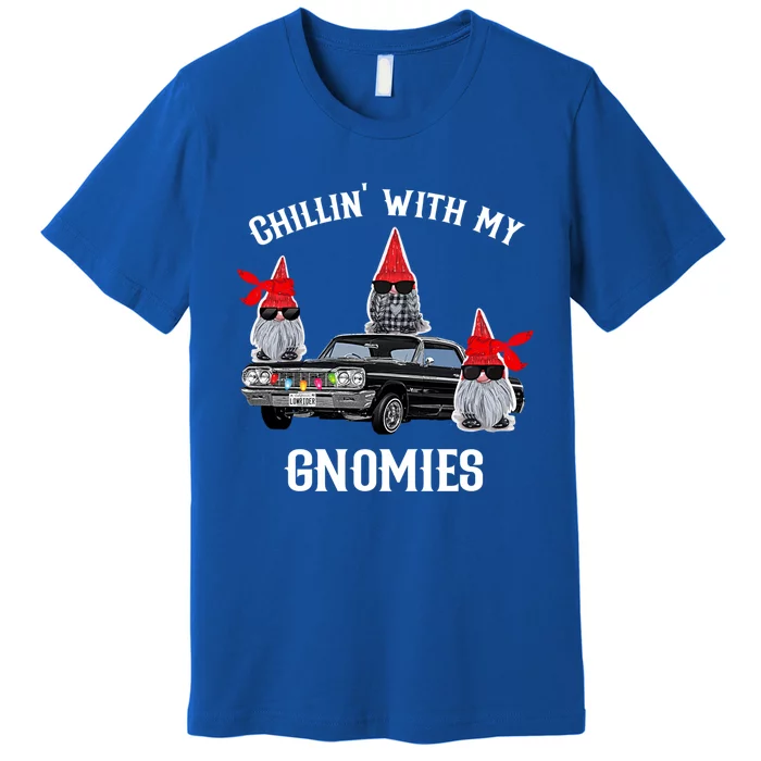 Christmas Gnomes Chillin With My Gnomies Homies Chillin Cute Gift Premium T-Shirt