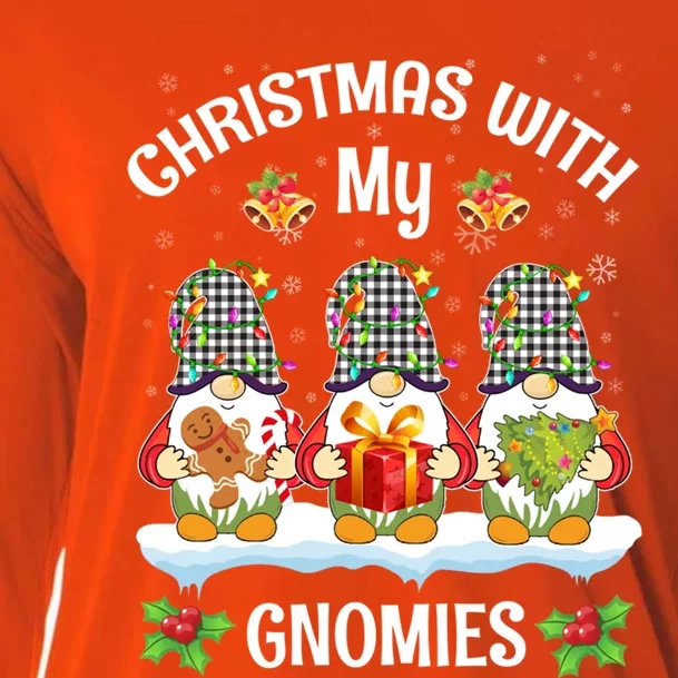 Cute Gnome Christmas Funny Holiday Christmas With My Gnomies Gift Cooling Performance Long Sleeve Crew