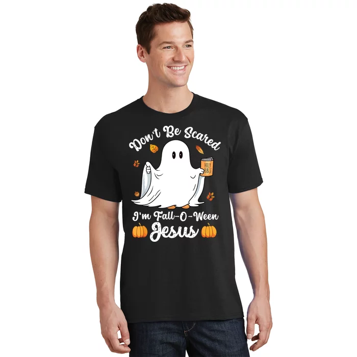 Cute Ghost Christian Halloween Falloween Jesus Pumpkin T-Shirt