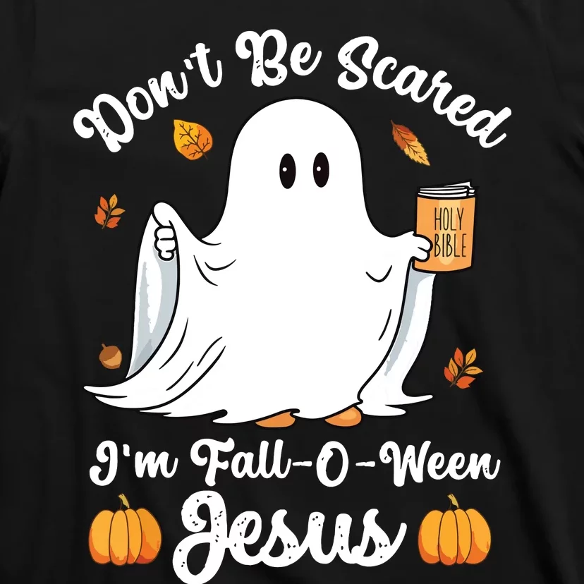 Cute Ghost Christian Halloween Falloween Jesus Pumpkin T-Shirt