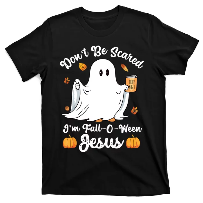 Cute Ghost Christian Halloween Falloween Jesus Pumpkin T-Shirt