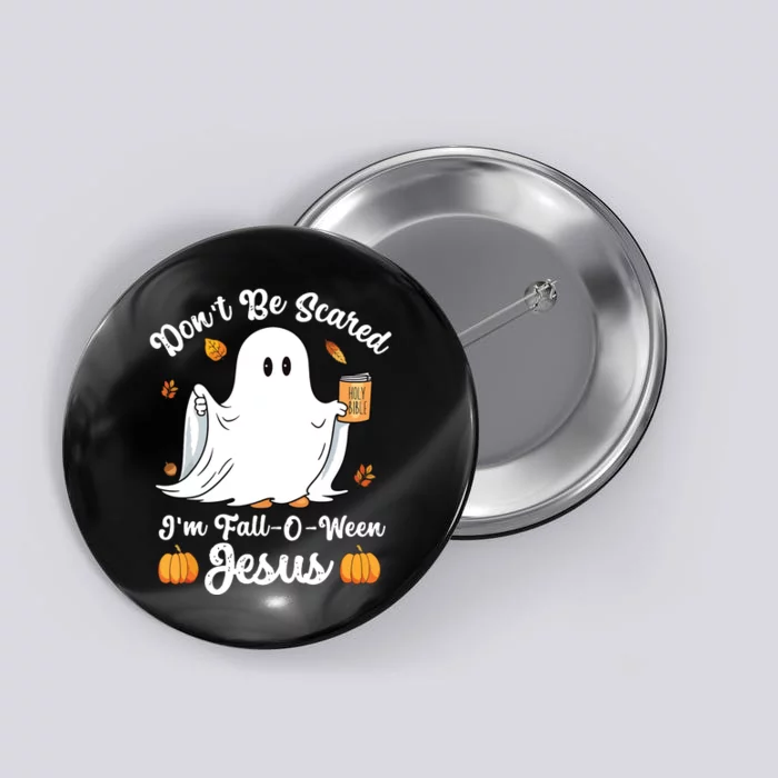 Cute Ghost Christian Halloween Falloween Jesus Pumpkin Button