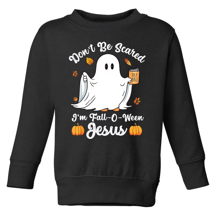 Cute Ghost Christian Halloween Falloween Jesus Pumpkin Toddler Sweatshirt