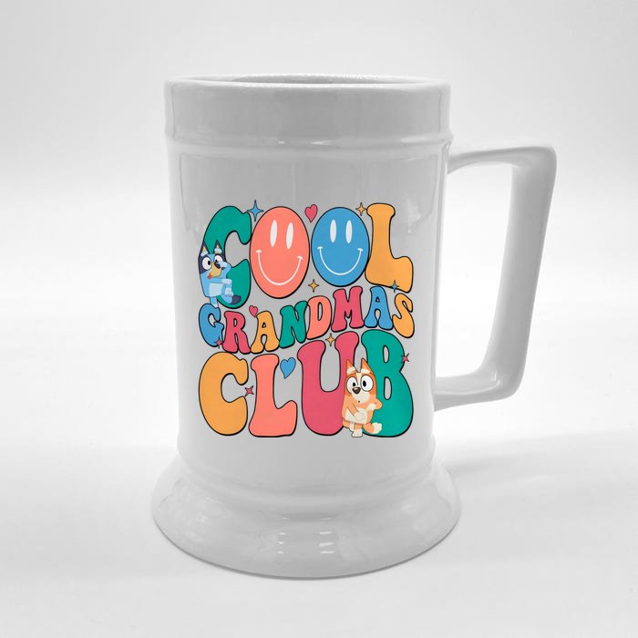 Cool GrandmaS Club Cute Dog Family Matching Front & Back Beer Stein