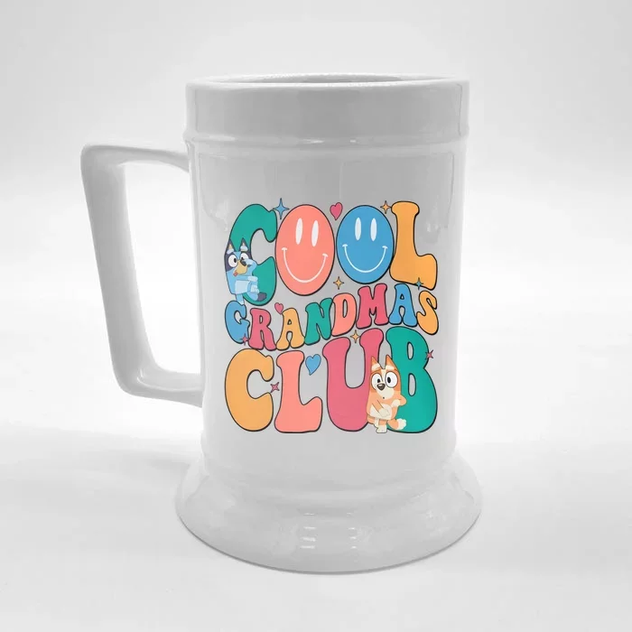 Cool GrandmaS Club Cute Dog Family Matching Front & Back Beer Stein