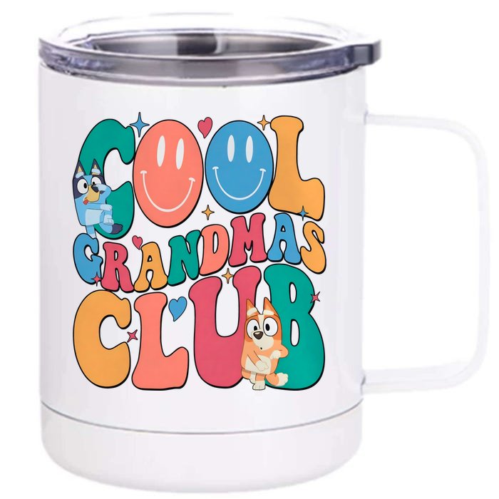 Cool GrandmaS Club Cute Dog Family Matching Front & Back 12oz Stainless Steel Tumbler Cup